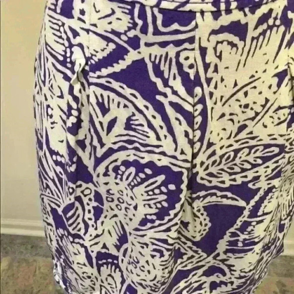 Ann Taylor Purple Floral Pleated Skirt Size 4 - Picture 4 of 5